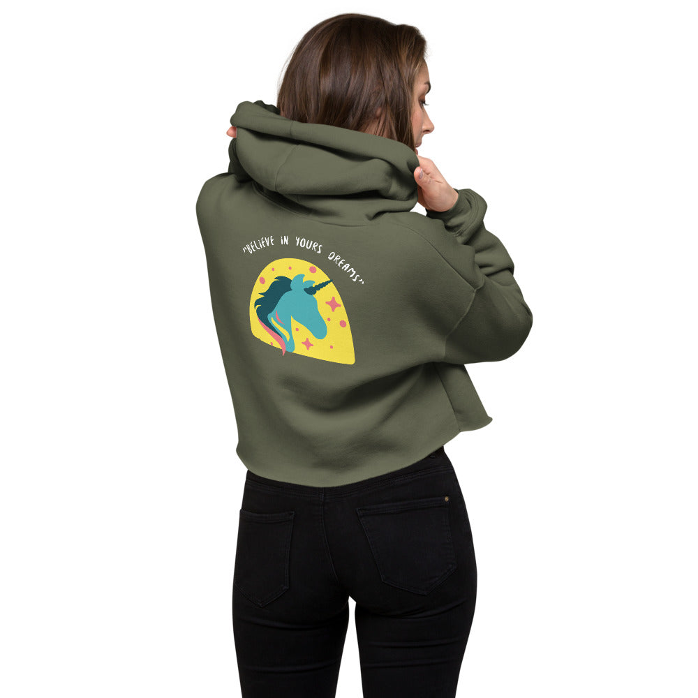 Sweat à Capuche Crop-Top kaki #ngup